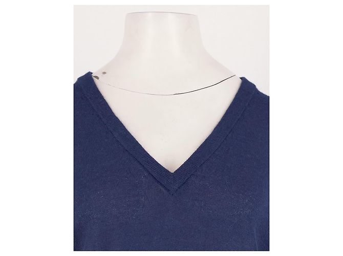 Autre Marque SMYTHE Pullover marineblau mit V Ausschnitt - Ansicht 5