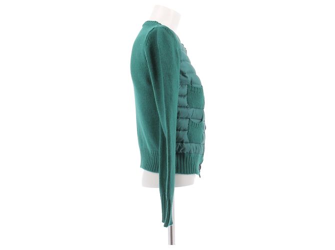 Moncler Weste zweifarbig grün Wolle - Ansicht 3