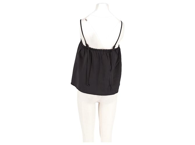 Autre Marque SOFT GOAT Schwarzes Woll-Top mit Spaghettiträgern - Ansicht 2