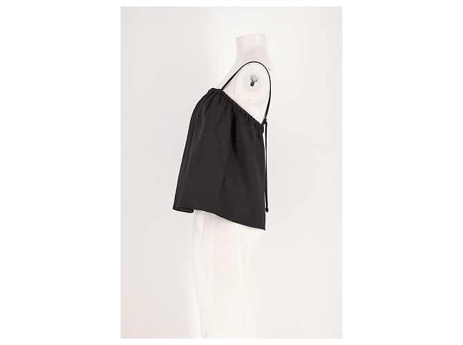 Autre Marque SOFT GOAT Schwarzes Woll-Top mit Spaghettiträgern - Ansicht 3