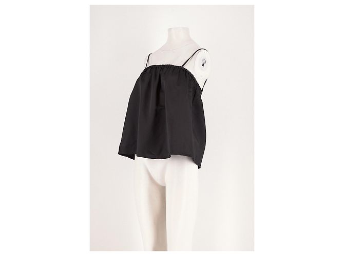 Autre Marque SOFT GOAT Schwarzes Woll-Top mit Spaghettiträgern - Ansicht 4