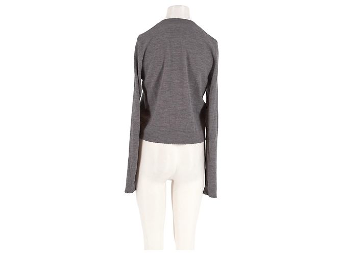 Autre Marque THE GARMENT Grauer Wollcardigan mit Stickerei - Ansicht 2