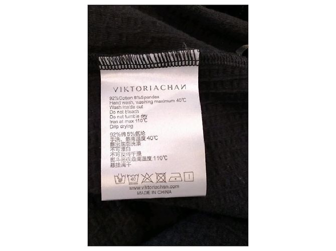 Autre Marque Falda larga negra acanalada de algodón VIKTORIACHAN con volantes Negro - vista 6