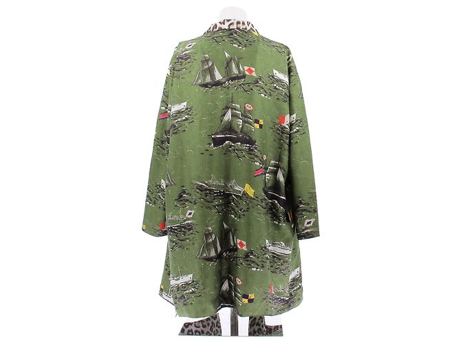 La Prestic Ouiston Abrigo de seda estampado verde - vista 2