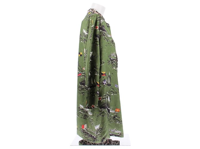 La Prestic Ouiston Abrigo de seda estampado verde - vista 3