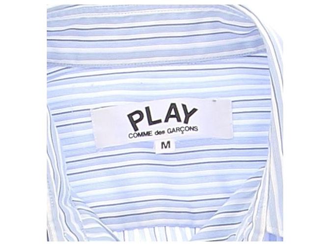 Autre Marque Camisa de algodão às riscas azul PLAY COMME DES GARCONS - vista 5