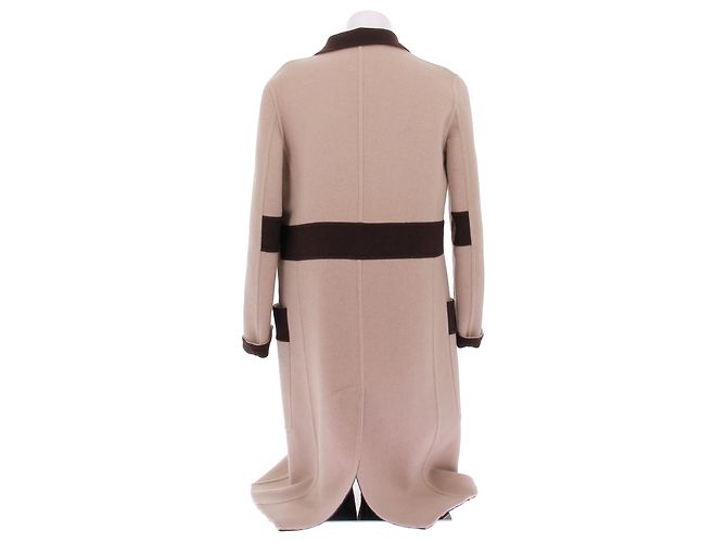 Hermès Kaschmir-Mantel in Beige und Braun - Ansicht 2