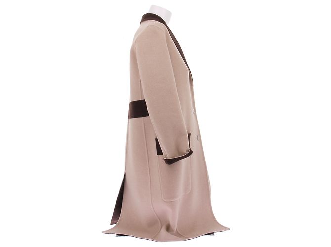 Hermès Kaschmir-Mantel in Beige und Braun - Ansicht 3