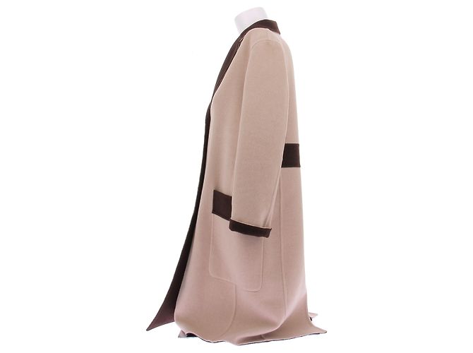 Hermès Kaschmir-Mantel in Beige und Braun - Ansicht 4