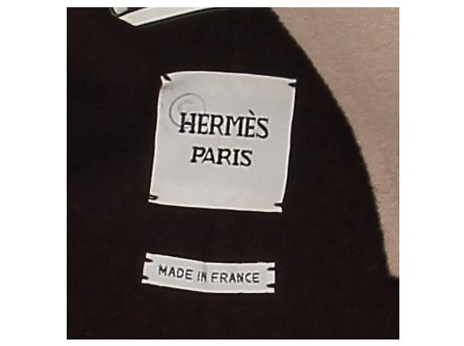 Hermès Kaschmir-Mantel in Beige und Braun - Ansicht 6