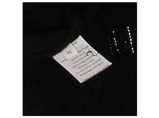 Autre Marque Schwarzer Rollkragenpullover mit Dreiviertelärmeln - Ansicht 7