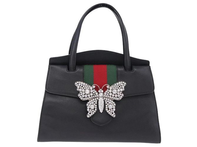 GUCCI Bijou Butterfly Hand Bag Leather 2way 505342 - vista 2