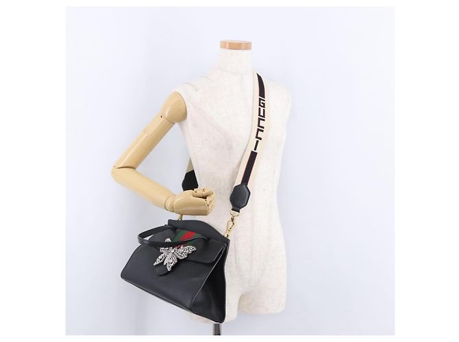 GUCCI Bijou Butterfly Hand Bag Leather 2way 505342 - vista 27