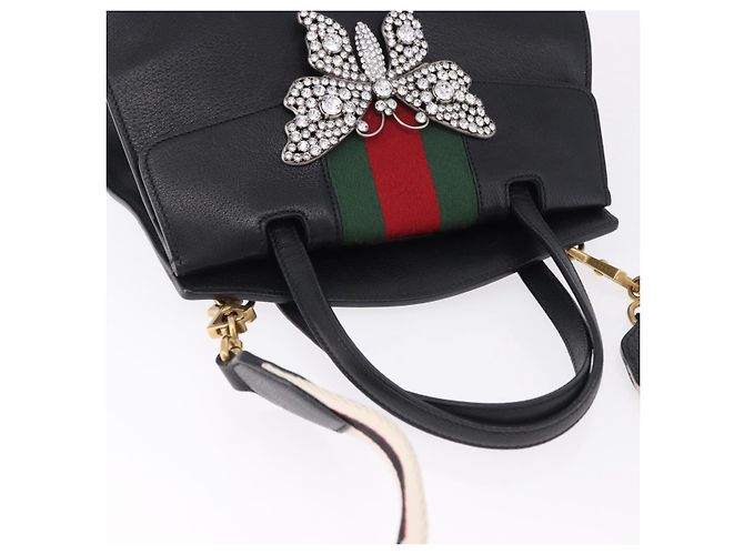 GUCCI Bijou Butterfly Hand Bag Leather 2way 505342 - vista 6