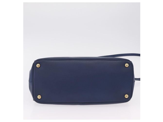 PRADA Bolsa de Mão Galleria Saffiano 2way Blue Gold - vista 15