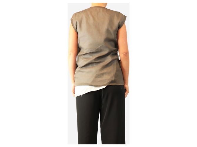 The row Top a strati Inawa taupe e off-white - size UK 8 - vista 2