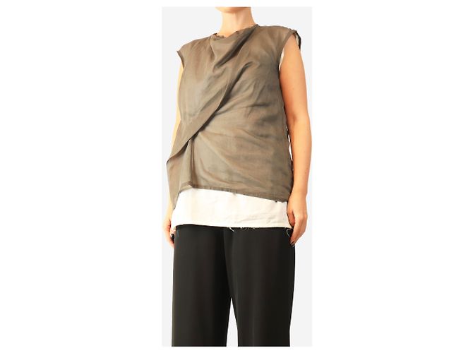 The row Top a strati Inawa taupe e off-white - size UK 8 - vista 3