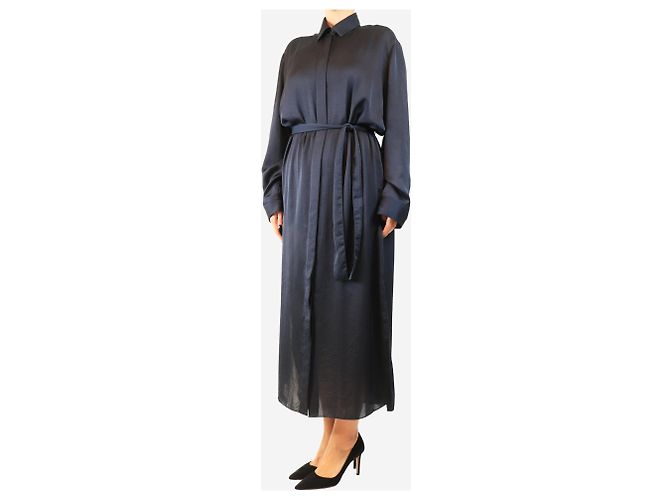 The Row Abito camicia in raso Navy - size UK 10 - vista 3
