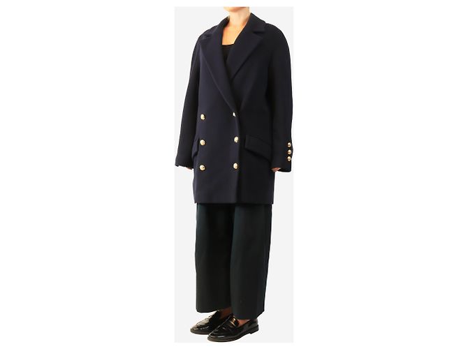 Autre Marque Navy double-breasted peacoat - size UK 10 - view 3