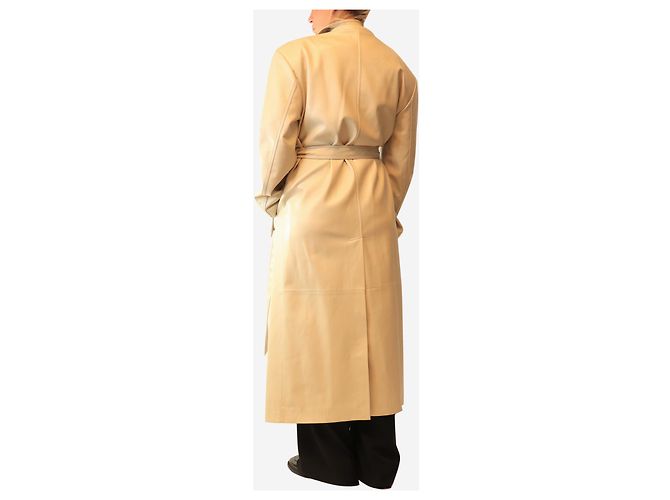 Autre Marque Trenchcoat aus Kunstleder in Creme - Größe M - Ansicht 2