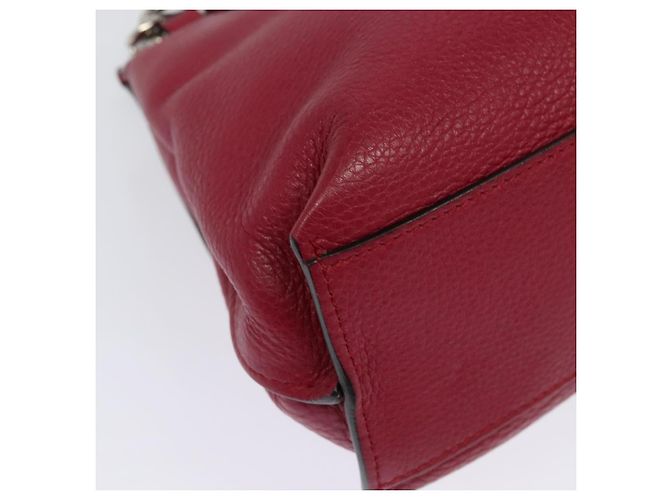GUCCI Bamboo Daily Hand Bag Leather 2way Red Silver 370831 - vista 17