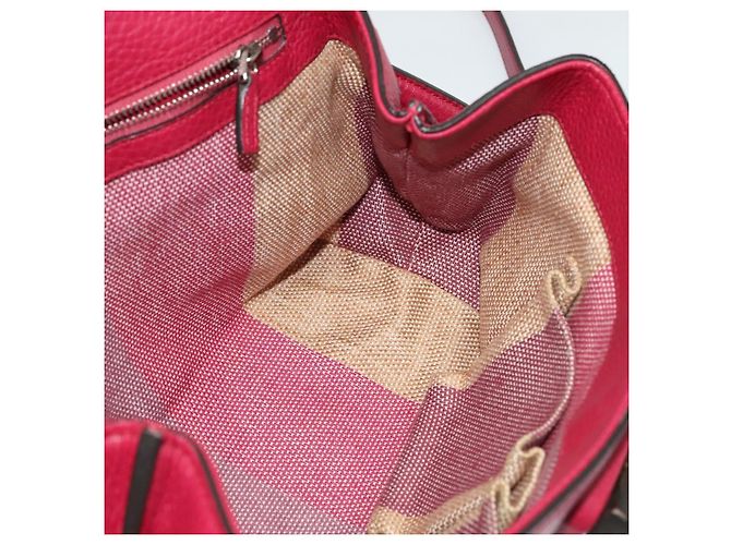 GUCCI Bamboo Daily Hand Bag Leather 2way Red Silver 370831 - vista 20