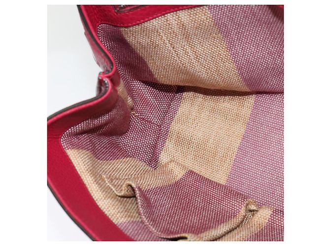 GUCCI Bamboo Daily Hand Bag Leather 2way Red Silver 370831 - vista 21