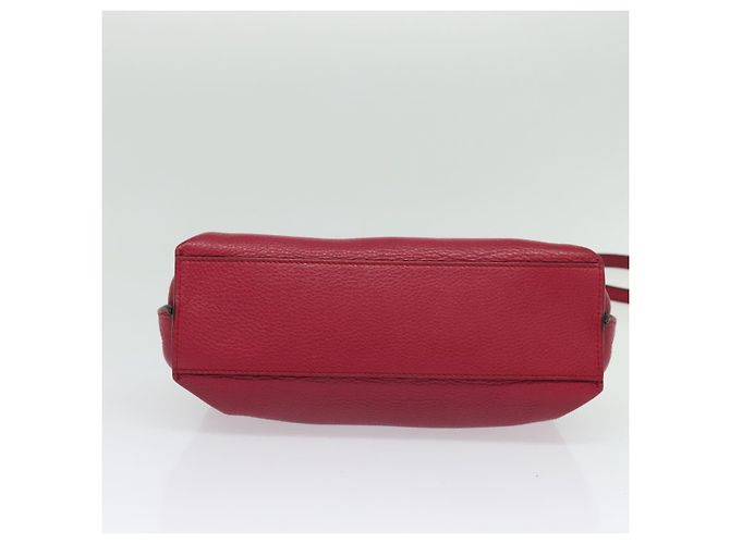 GUCCI Bamboo Daily Hand Bag Leather 2way Red Silver 370831 - vista 5