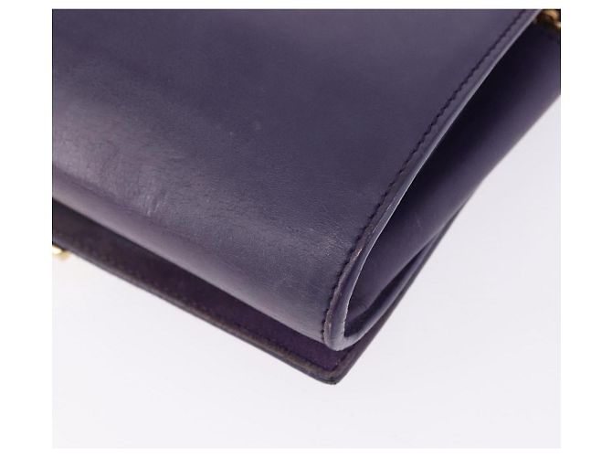 Autre Marque SAINT LAURENT Classic Y Line Chain Satchel Small Bag Leather Purple - vista 17