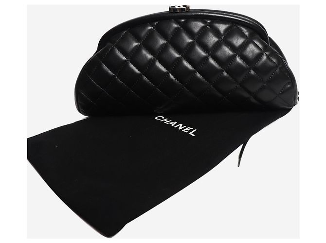 Chanel Clutch Timeless Classic trapuntata a diamante nera 2008 - vista 4