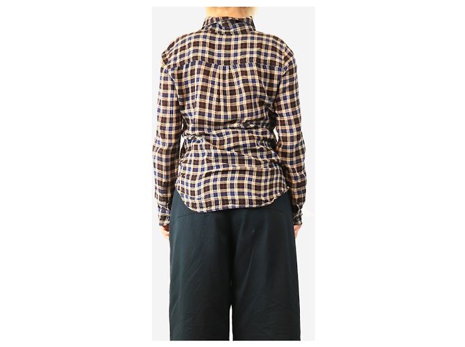 Isabel Marant Etoile Camicia a quadri blu navy - size UK 10 - vista 2