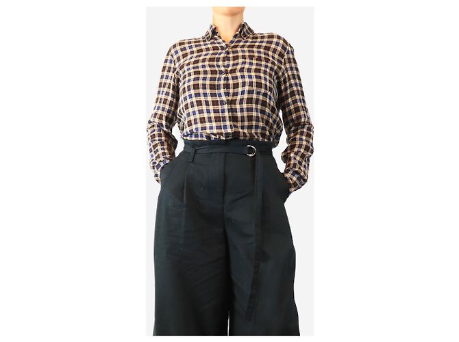 Isabel Marant Etoile Camicia a quadri blu navy - size UK 10 - vista 3
