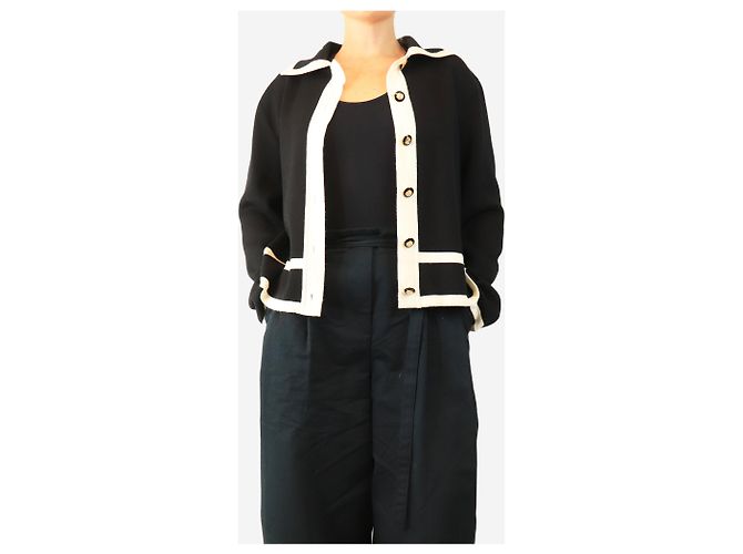 Gucci Strickjacke mit schwarz-weißen Kontrastpaspeln - size XL - Ansicht 3