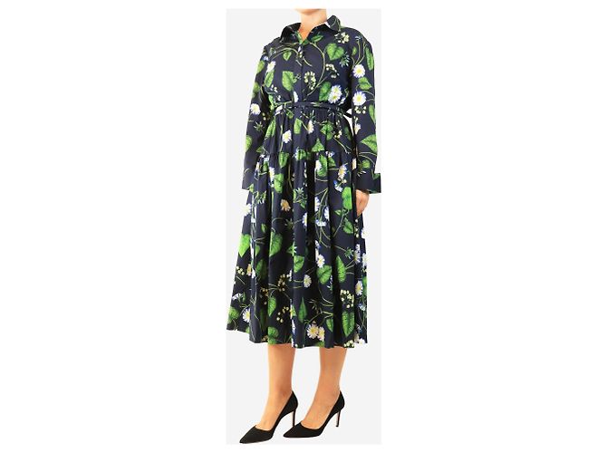 Oscar de la Renta Navy Morning Glory Hemdkleid - size UK 16 - Ansicht 3