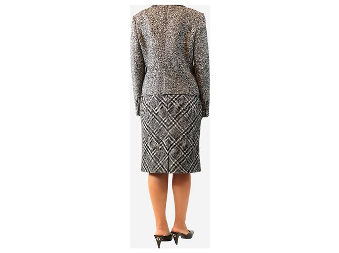 Dolce & Gabbana Blazer de tweed gris abotonadura sencilla - size UK 12 - vista 2