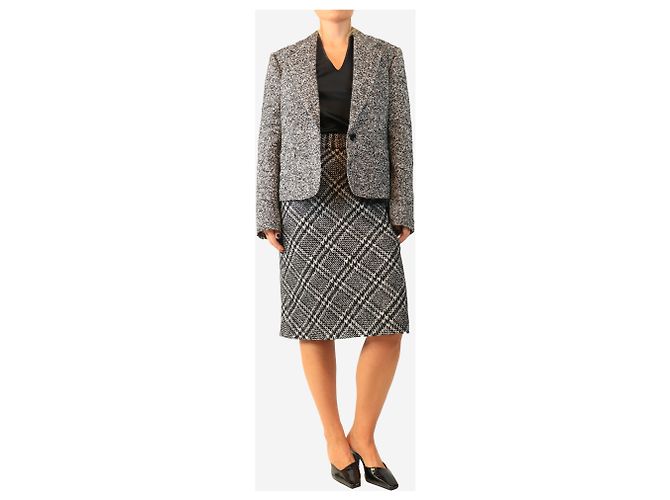 Dolce & Gabbana Blazer de tweed gris abotonadura sencilla - size UK 12 - vista 3