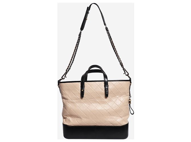 Chanel Borsa tote matelassé Gabrielle 2017 in pelle di agnello beige - vista 2