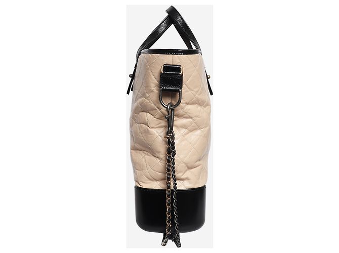 Chanel Borsa tote matelassé Gabrielle 2017 in pelle di agnello beige - vista 3