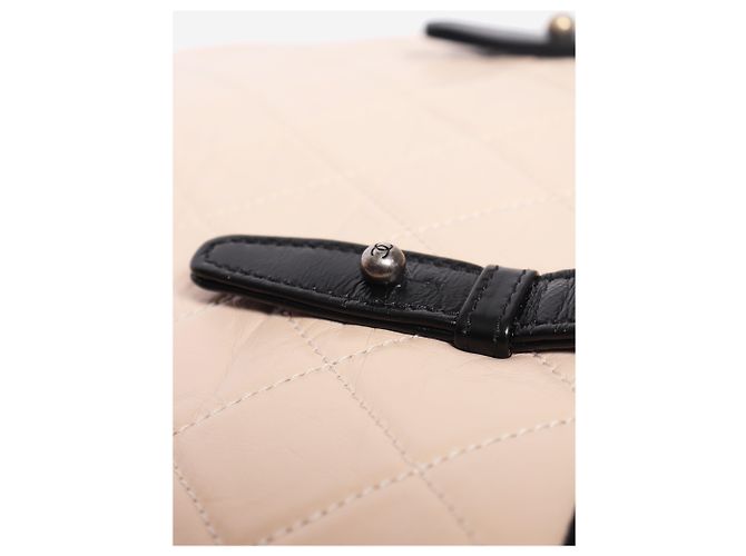 Chanel Borsa tote matelassé Gabrielle 2017 in pelle di agnello beige - vista 6