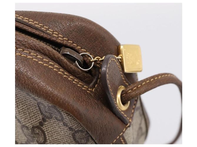 GUCCI GG Supreme Shoulder Bag PVC Beige Gold - vista 14