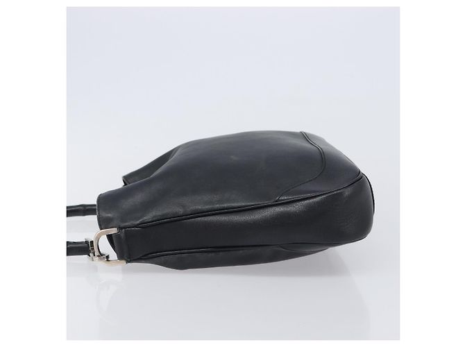GUCCI Bamboo Hand Bag Leather Black Silver 001 4095 - vista 5