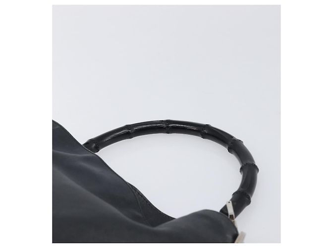 GUCCI Bamboo Hand Bag Leather Black Silver 001 4095 - vista 8