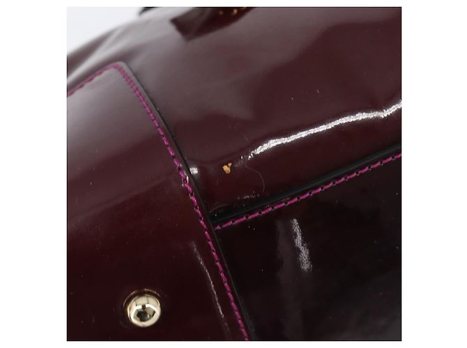 LOEWE Amazona 28 Hand Bag Patent Bordeaux Gold Tone - vista 10