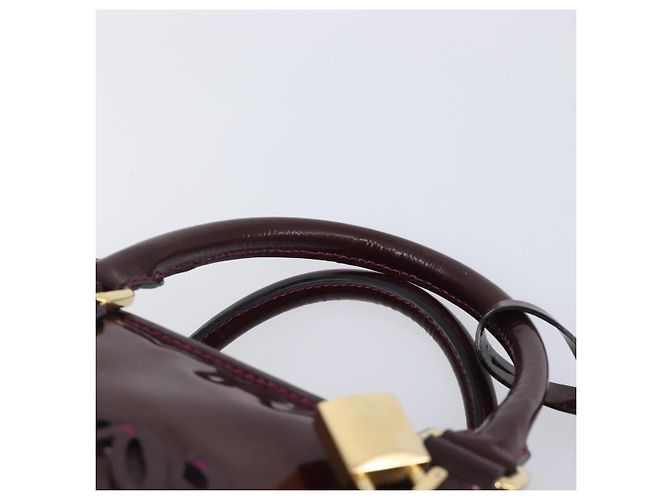 LOEWE Amazona 28 Hand Bag Patent Bordeaux Gold Tone - vista 14