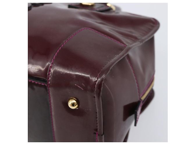 LOEWE Amazona 28 Hand Bag Patent Bordeaux Gold Tone - vista 15