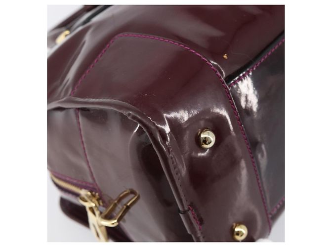 LOEWE Amazona 28 Hand Bag Patent Bordeaux Gold Tone - vista 16