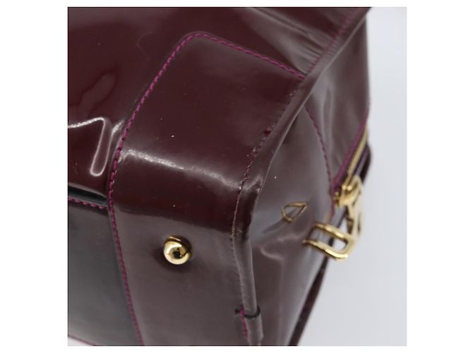 LOEWE Amazona 28 Hand Bag Patent Bordeaux Gold Tone - vista 17