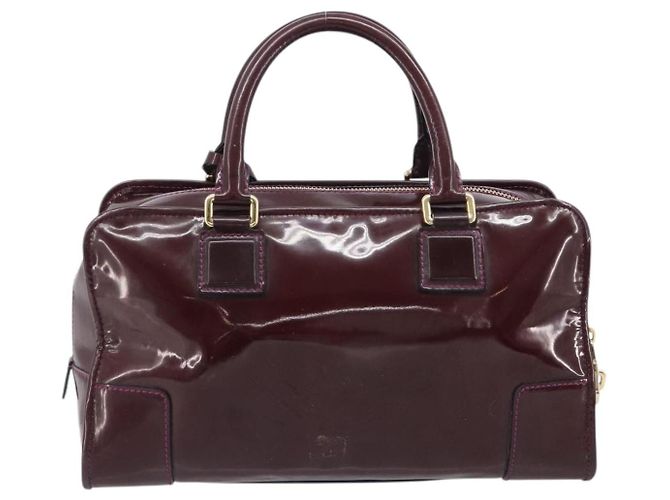 LOEWE Amazona 28 Hand Bag Patent Bordeaux Gold Tone - vista 2
