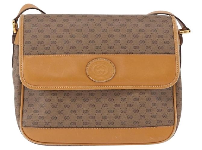 GUCCI Micro GG Shoulder Bag PVC Leather Beige Gold Tone 001 116 0925 - vista 13