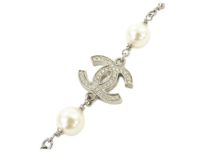 Colar Chanel 36121 Prata Branco - vista 3